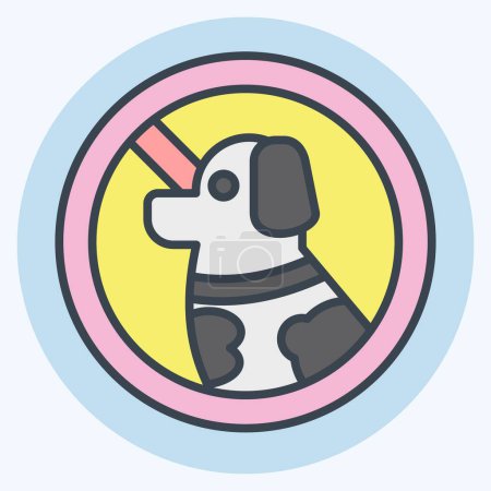 Icon Pet Sign. related to Hotel Service symbol. color mate style. simple design illustration