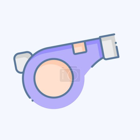 Illustration for Icon Whistle. related to Security symbol. doodle style. simple design illustration - Royalty Free Image