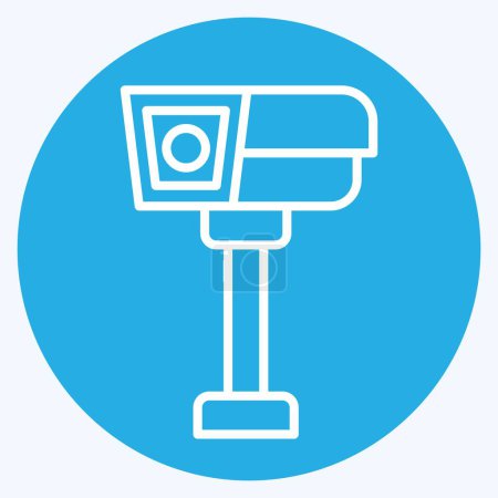 Icono de CCTV. relacionado con el símbolo de seguridad. ojos azules estilo. ilustración de diseño simple