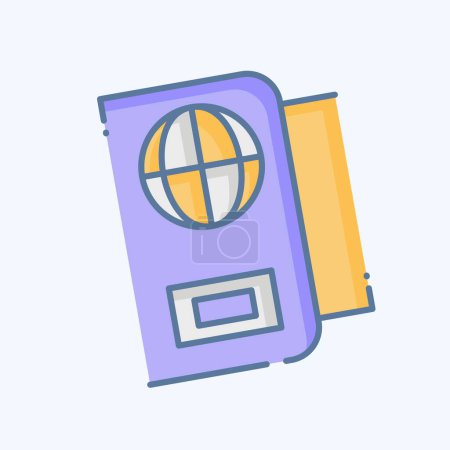 Illustration for Icon Passport. related to Security symbol. doodle style. simple design illustration - Royalty Free Image