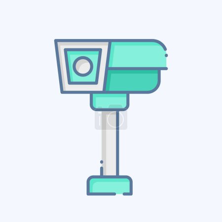 Icono de CCTV. relacionado con el símbolo de seguridad. estilo garabato. ilustración de diseño simple