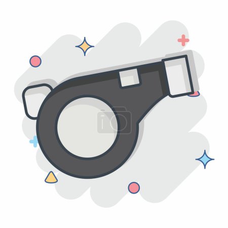 Illustration for Icon Whistle. related to Security symbol. comic style. simple design illustration - Royalty Free Image
