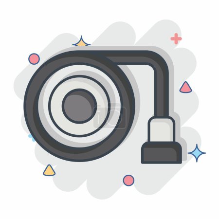 Illustration for Icon Hose. related to Security symbol. comic style. simple design illustration - Royalty Free Image