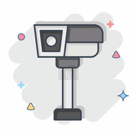 Icono de CCTV. relacionado con el símbolo de seguridad. estilo cómico. ilustración de diseño simple