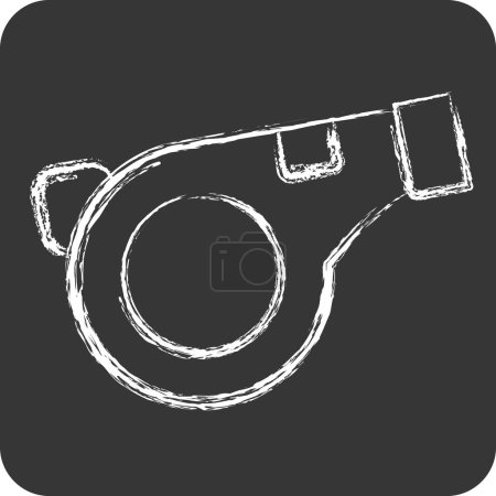 Illustration for Icon Whistle. related to Security symbol. chalk Style. simple design illustration - Royalty Free Image