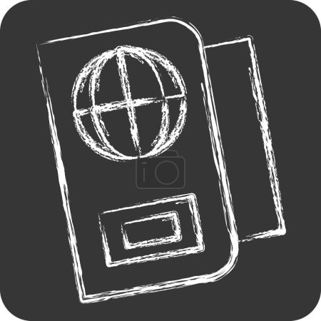 Illustration for Icon Passport. related to Security symbol. chalk Style. simple design illustration - Royalty Free Image