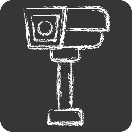 Icono de CCTV. relacionado con el símbolo de seguridad. Estilo tiza. ilustración de diseño simple