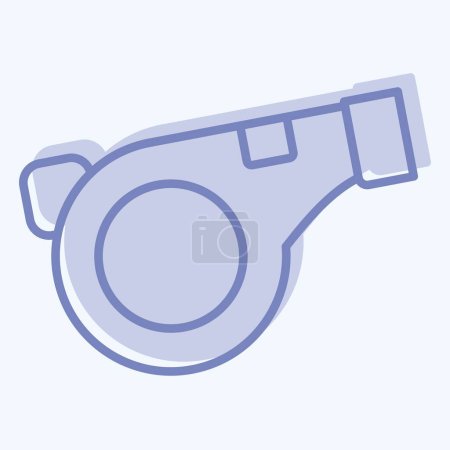 Illustration for Icon Whistle. related to Security symbol. two tone style. simple design illustration - Royalty Free Image