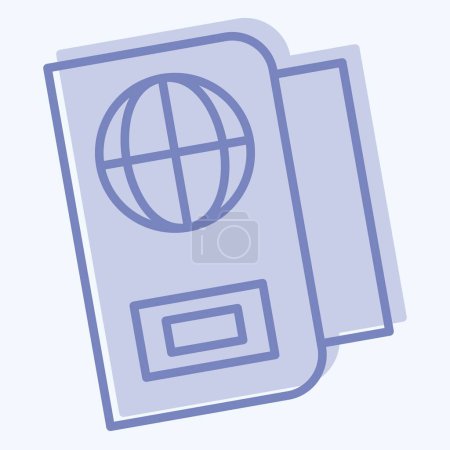 Illustration for Icon Passport. related to Security symbol. two tone style. simple design illustration - Royalty Free Image