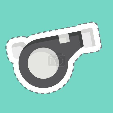 Illustration for Sticker line cut Whistle. related to Security symbol. simple design illustration - Royalty Free Image