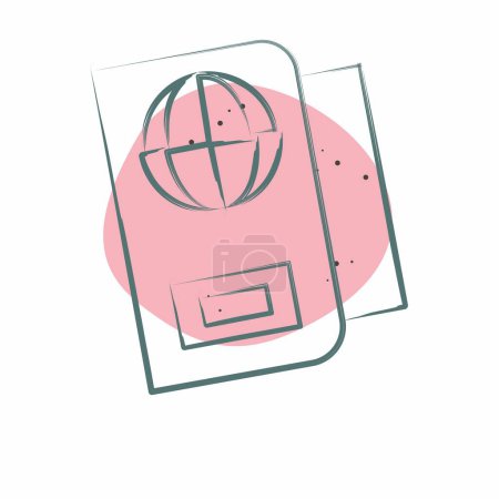 Illustration for Icon Passport. related to Security symbol. Color Spot Style. simple design illustration - Royalty Free Image
