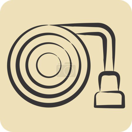 Illustration for Icon Hose. related to Security symbol. hand drawn style. simple design illustration - Royalty Free Image