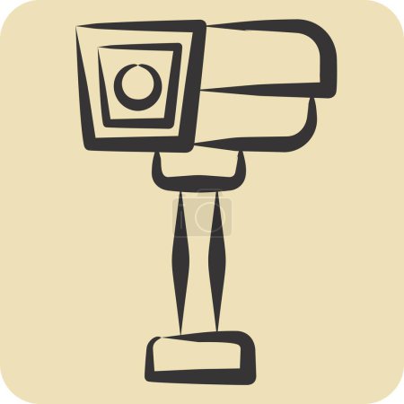 Icono de CCTV. relacionado con el símbolo de seguridad. estilo dibujado a mano. ilustración de diseño simple