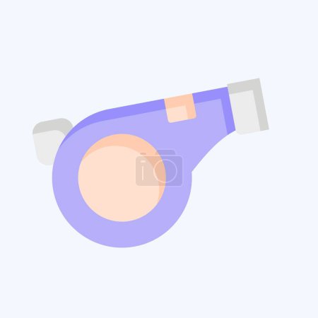 Illustration for Icon Whistle. related to Security symbol. flat style. simple design illustration - Royalty Free Image