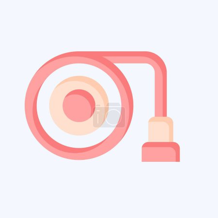 Illustration for Icon Hose. related to Security symbol. flat style. simple design illustration - Royalty Free Image