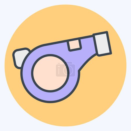 Illustration for Icon Whistle. related to Security symbol. color mate style. simple design illustration - Royalty Free Image