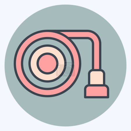 Illustration for Icon Hose. related to Security symbol. color mate style. simple design illustration - Royalty Free Image