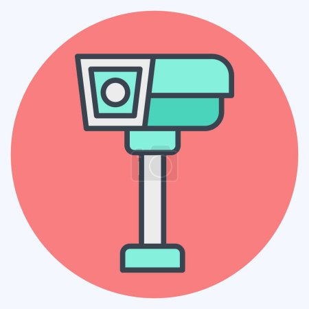 Icono de CCTV. relacionado con el símbolo de seguridad. estilo mate de color. ilustración de diseño simple