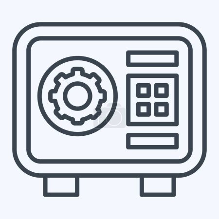 Icon Safebox. im Zusammenhang mit dem Sicherheitssymbol. Linienstil. einfache Design-Illustration