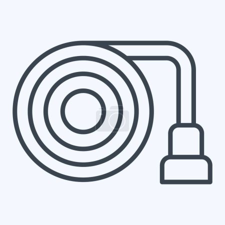 Illustration for Icon Hose. related to Security symbol. line style. simple design illustration - Royalty Free Image