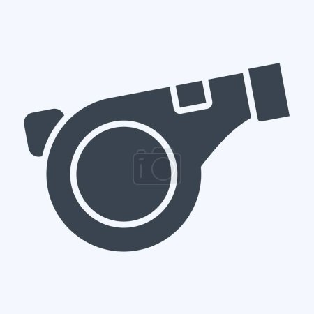 Illustration for Icon Whistle. related to Security symbol. glyph style. simple design illustration - Royalty Free Image