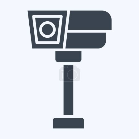 Icono de CCTV. relacionado con el símbolo de seguridad. estilo glifo. ilustración de diseño simple