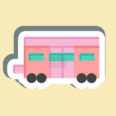 Sticker Train Coach. related to Train Station symbol. simple design illustration