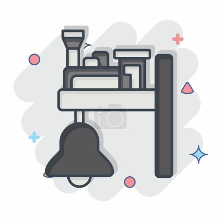 Icon Train Bell. related to Train Station symbol. comic style. simple design illustration