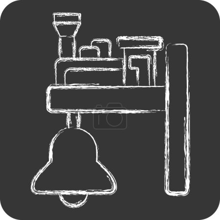 Icon Train Bell. related to Train Station symbol. chalk Style. simple design illustration