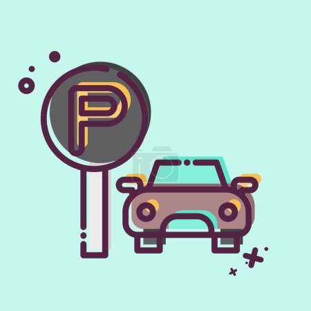 Icon Parking Area. related to Smart City symbol. MBE style. simple design illustration