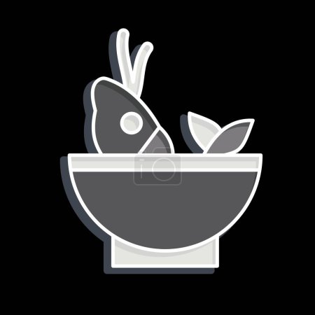 Icon Soup Sea. related to Seafood symbol. glossy style. simple design illustration