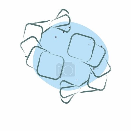 Symbolgarnelen. verwandt mit Meeresfrüchte-Symbol. Farbfleck-Stil. einfache Design-Illustration