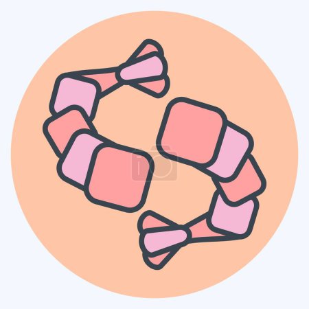 Symbolgarnelen. verwandt mit Meeresfrüchte-Symbol. Farbe Mate-Stil. einfache Design-Illustration