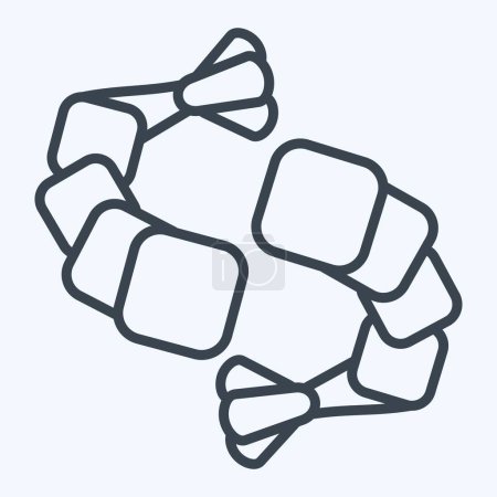 Symbolgarnelen. verwandt mit Meeresfrüchte-Symbol. Linienstil. einfache Design-Illustration
