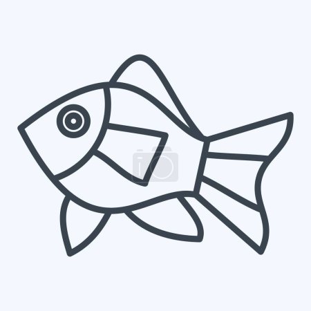 Ikone Atlantischer Fisch. verwandt mit Meeresfrüchte-Symbol. Linienstil. einfache Design-Illustration