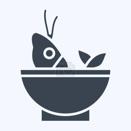 Icon Soup Sea. related to Seafood symbol. glyph style. simple design illustration