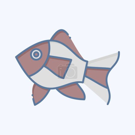 Ikone Atlantischer Fisch. verwandt mit Meeresfrüchte-Symbol. Doodle-Stil. einfache Design-Illustration