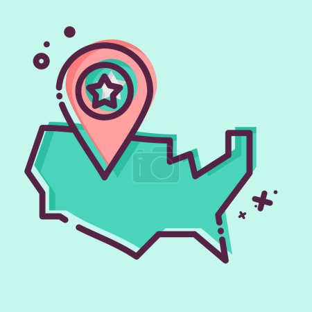 Icon America Map. related to America symbol. MBE style. simple design illustration