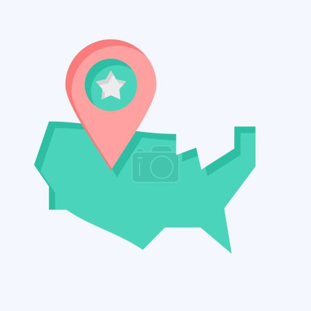 Icon America Map. related to America symbol. flat style. simple design illustration