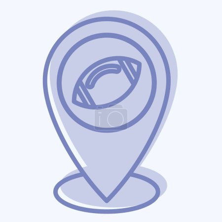 Icon Place Halter. mit Rugby-Symbol verwandt. Zwei-Ton-Stil. einfache Design-Illustration