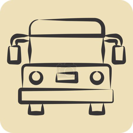 Icon Airport Bus. related to Airport symbol. hand drawn style. simple design illustration