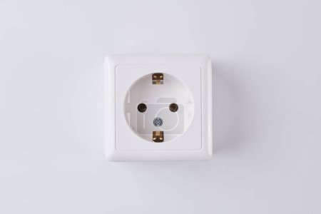 Photo for White socket isolated on white background. Electric lighting concept - Royalty Free Image
