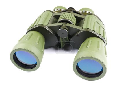 Photo for New binoculars isolated on white background. Flat lay, top view - Royalty Free Image