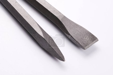 Photo for Metal chisel for concrete for perforator isolated on white background - Royalty Free Image