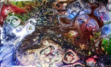 Foto de Luxury sparkling abstract background, liquid art. Multi-colored contrast paint mix, alcohol ink blots, marble texture. Modern print pattern - Imagen libre de derechos