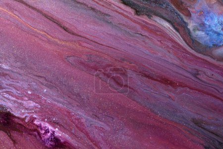 Photo for Luxury sparkling abstract background, liquid art. Pink contrast paint mix, alcohol ink blots, marble texture. Modern print pattern - Royalty Free Image