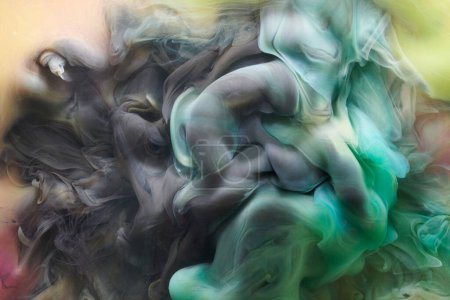 Foto de Fondo de arte líquido de contraste multicolor. Explosión de tinta de pintura, maqueta de humo abstracto - Imagen libre de derechos
