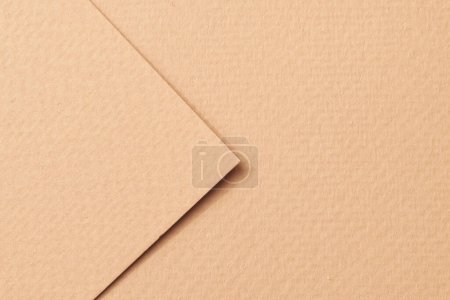 Photo for Rough kraft paper pieces background, geometric monochrome paper texture beige color. Mockup with copy space for text - Royalty Free Image