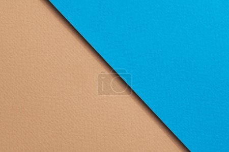 Photo for Rough kraft paper background, paper texture blue beige colors. Mockup with copy space for text - Royalty Free Image