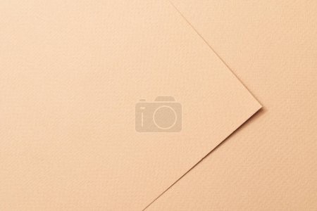 Photo for Rough kraft paper pieces background, geometric monochrome paper texture beige color. Mockup with copy space for text - Royalty Free Image